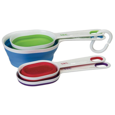 PREPWORKS collapsible 1-cup measuring cup expanded for quick, space-saving measuring.