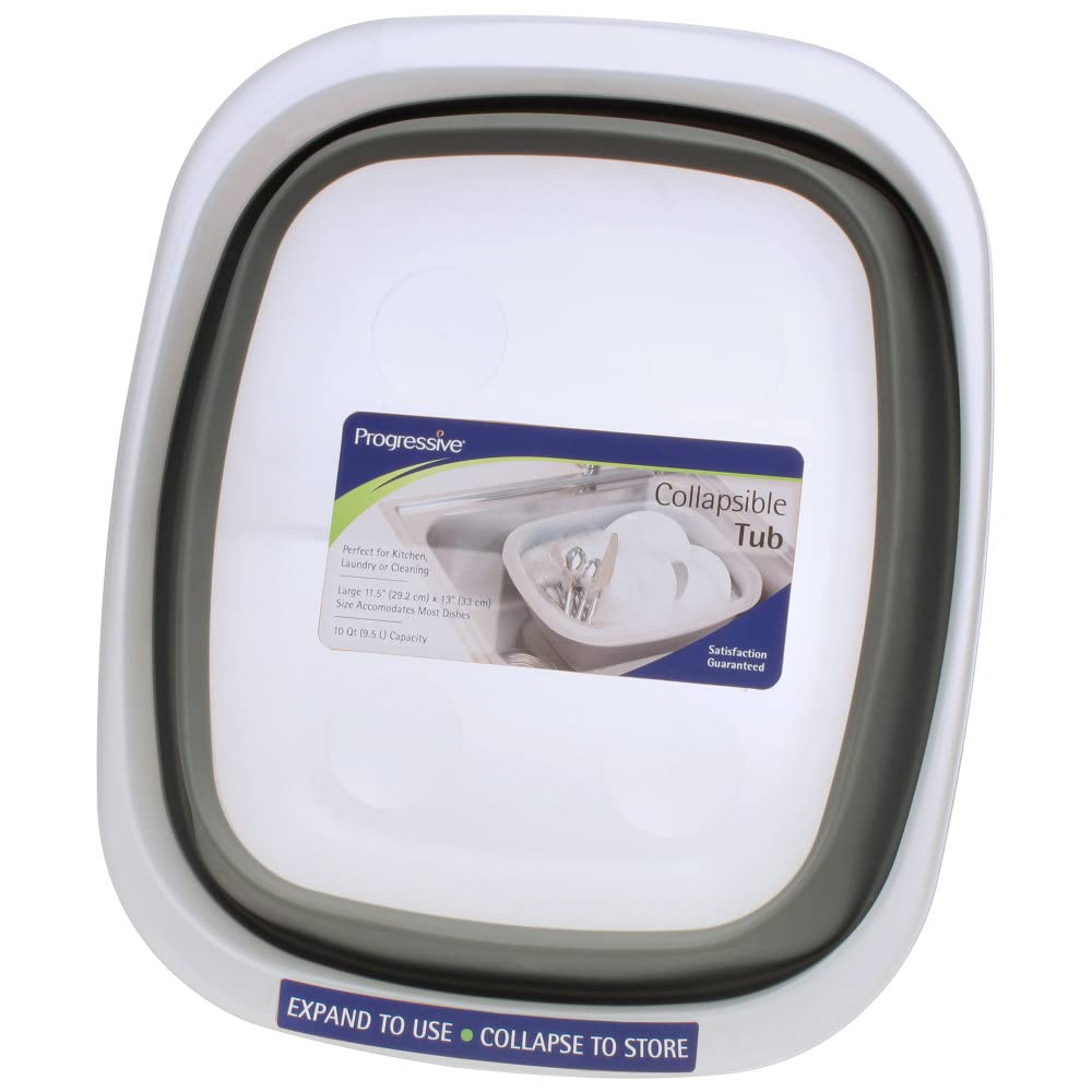 PrepWorks Collapsible Tub demonstrates 2.25 gallon capacity for soaking and washing tasks.