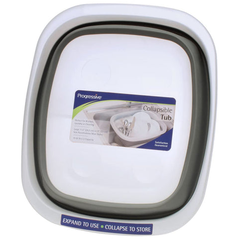 PrepWorks Collapsible Tub demonstrates 2.25 gallon capacity for soaking and washing tasks.