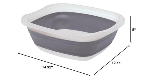PrepWorks Collapsible Tub folded flat for space-saving storage in a cabinet.