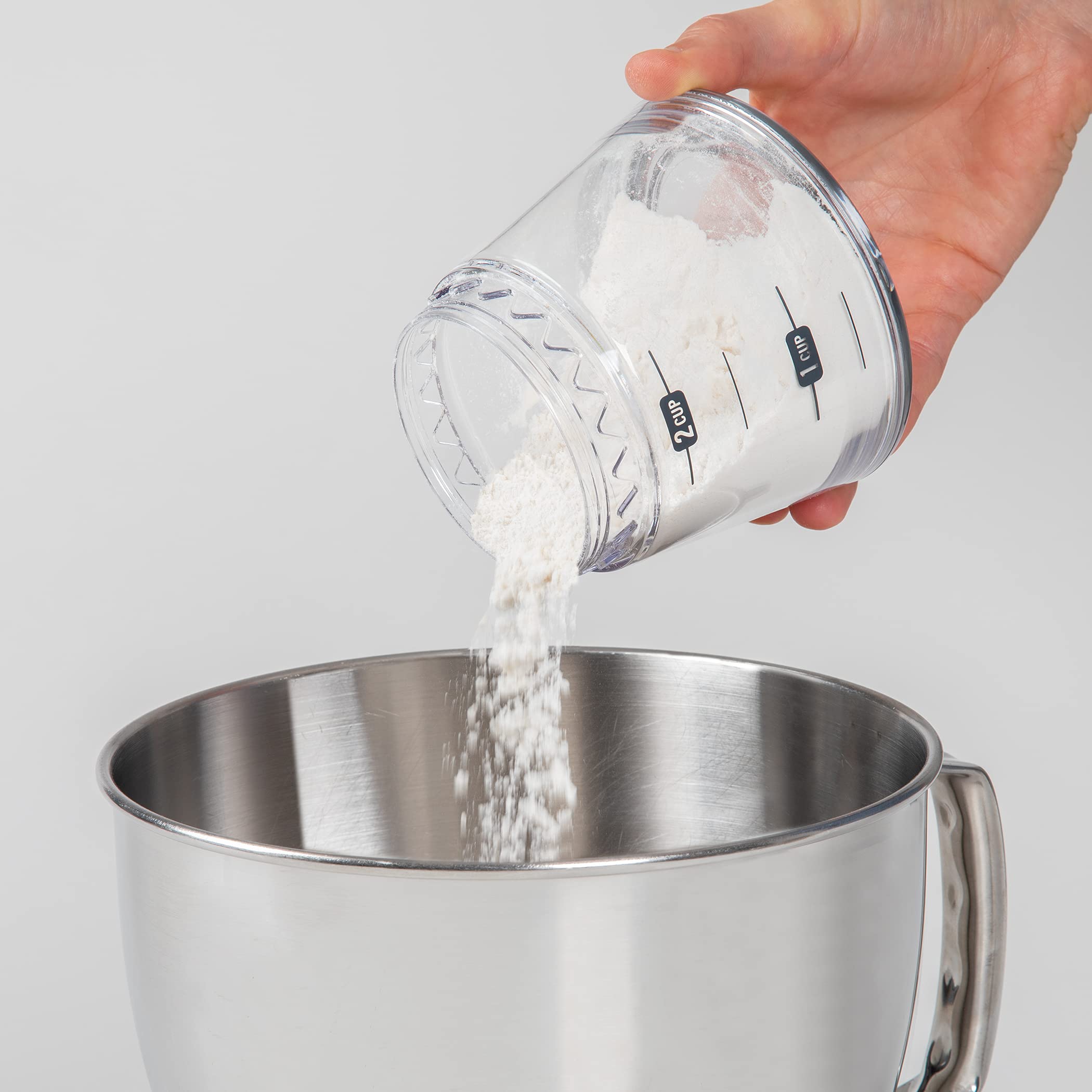 PREPWORKS Quick Sifter sifts cocoa smoothly for even batter texture.