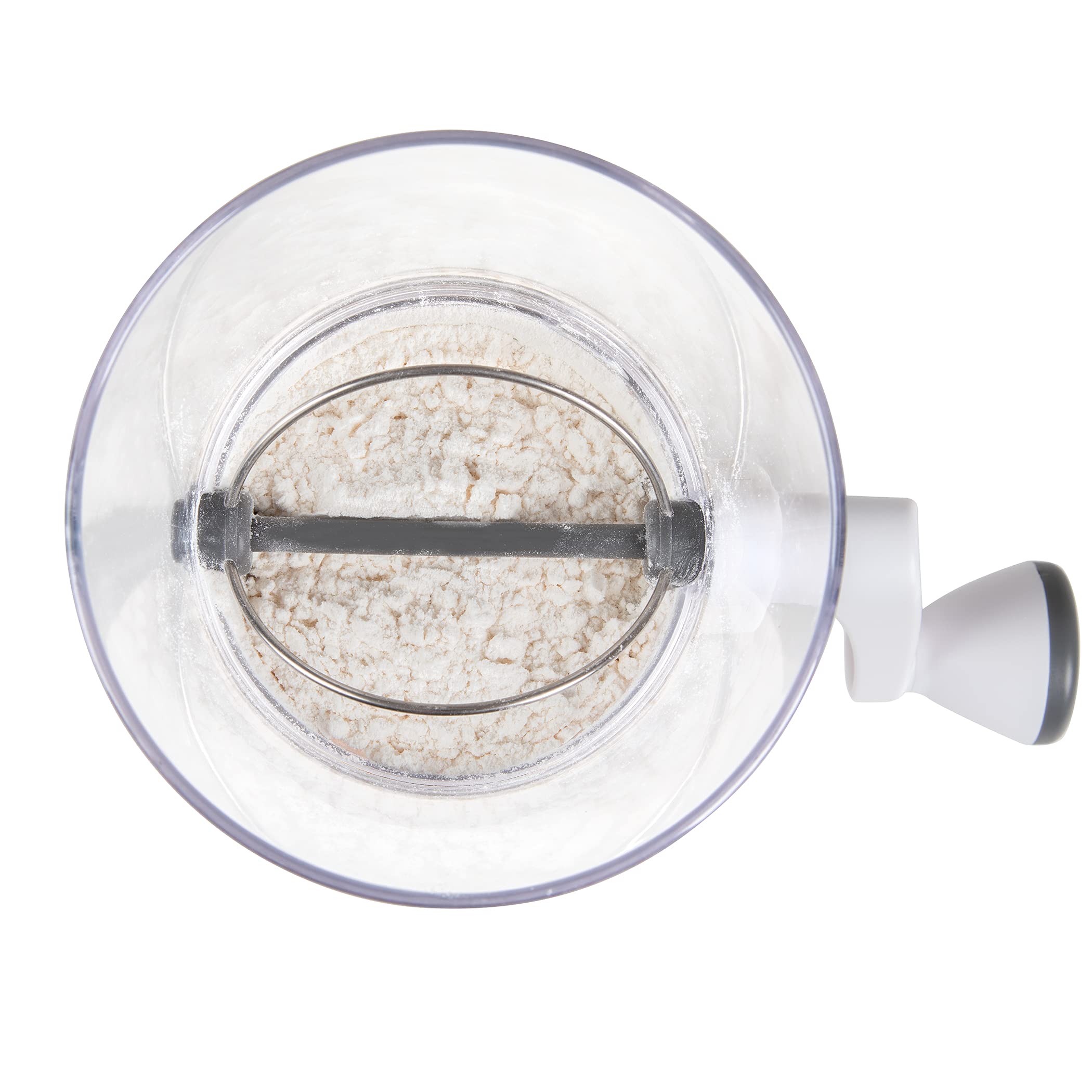 PREPWORKS Quick Sifter dispenses ingredients directly into your container to reduce mess.