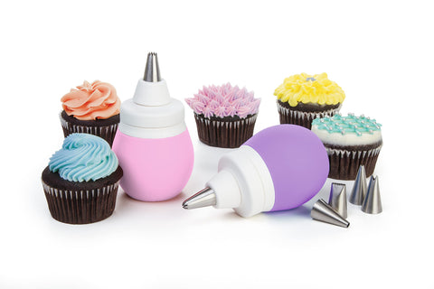 Six piping tips including leaf and basket for versatile decorating by Prepworks.