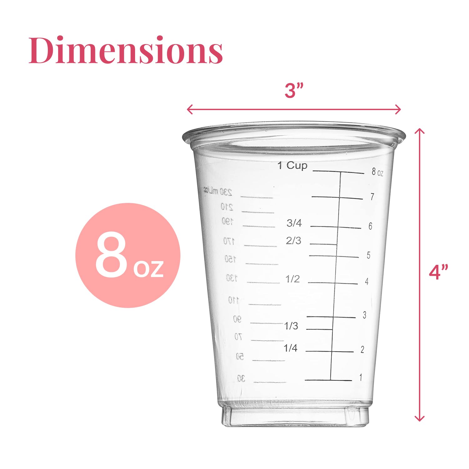 Prestee clear cups for resin mixing demonstrate precise measurements with minimal waste