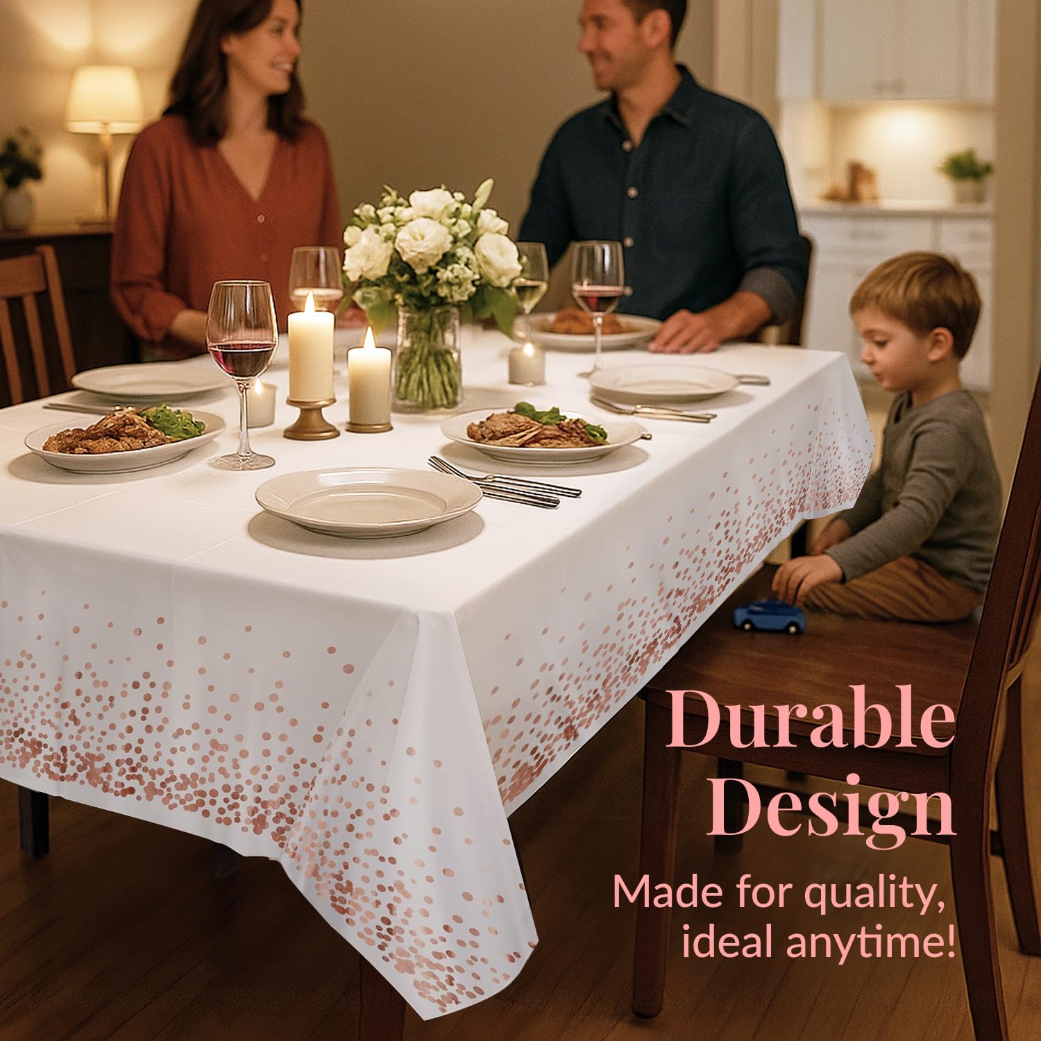 Prestee disposable rectangle table cloth 54x108 inches simplifies cleanup