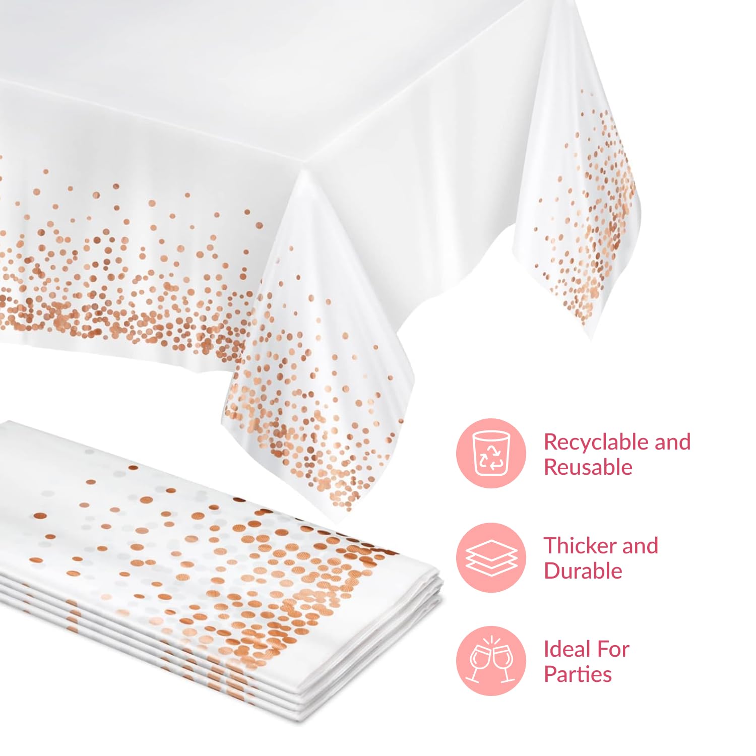 Prestee rose gold four-pack table cloth for versatile events