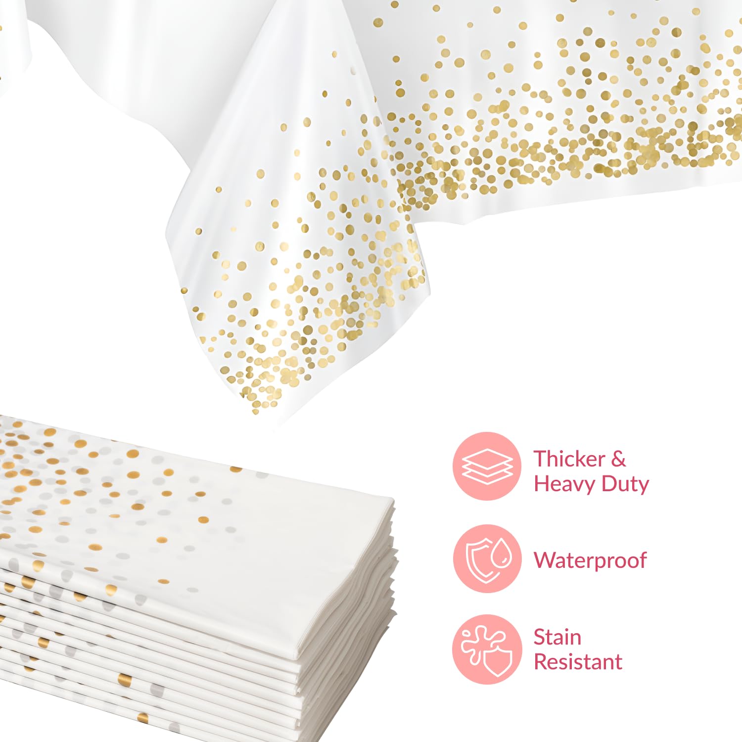 Prestee white tablecloth fitting an 8-foot table