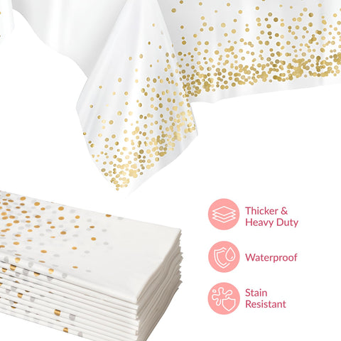 Prestee white tablecloth fitting an 8-foot table