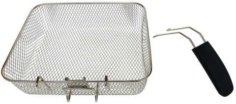 Presto Jumbo ProFry basket showing durable plastic body and stainless handle.