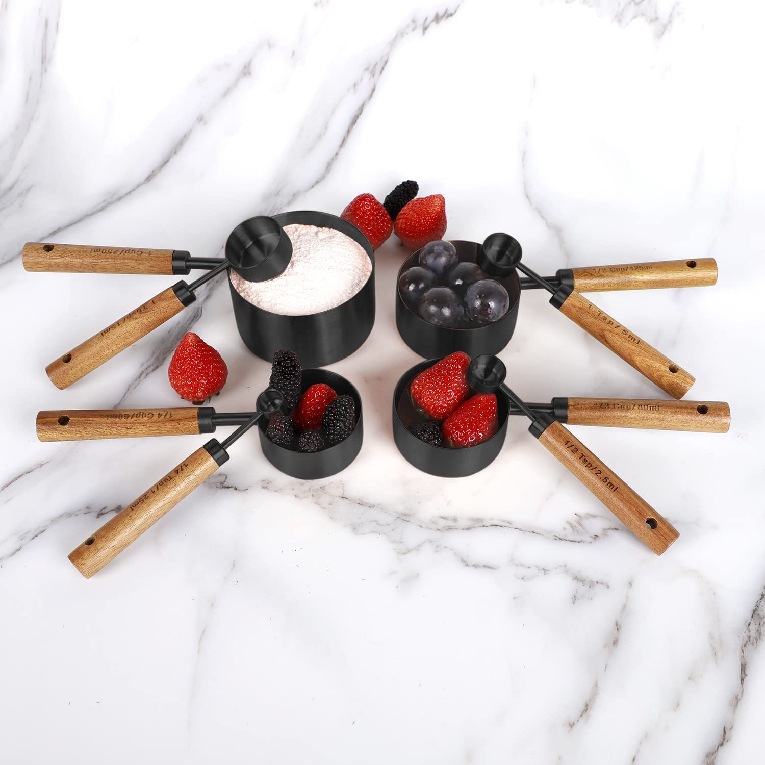PRETTYFINE measuring set supports versatile portions across sauces and batters.