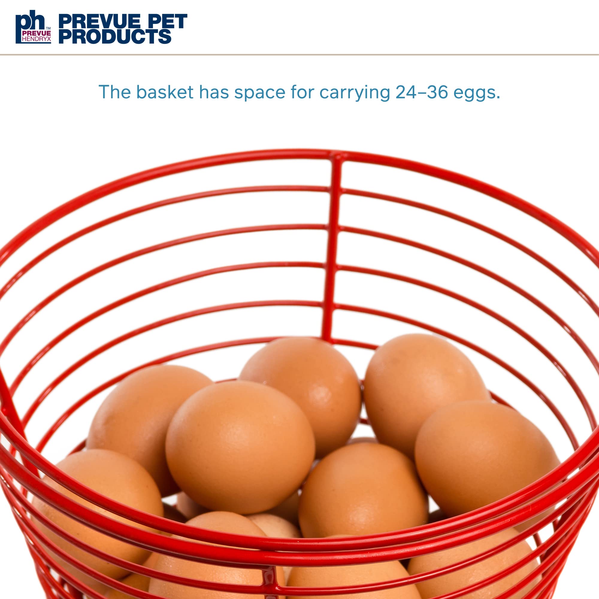 PH Prevue Hendryx egg basket 8-inch side view demonstrates easy carrying and quick transport of eggs.
