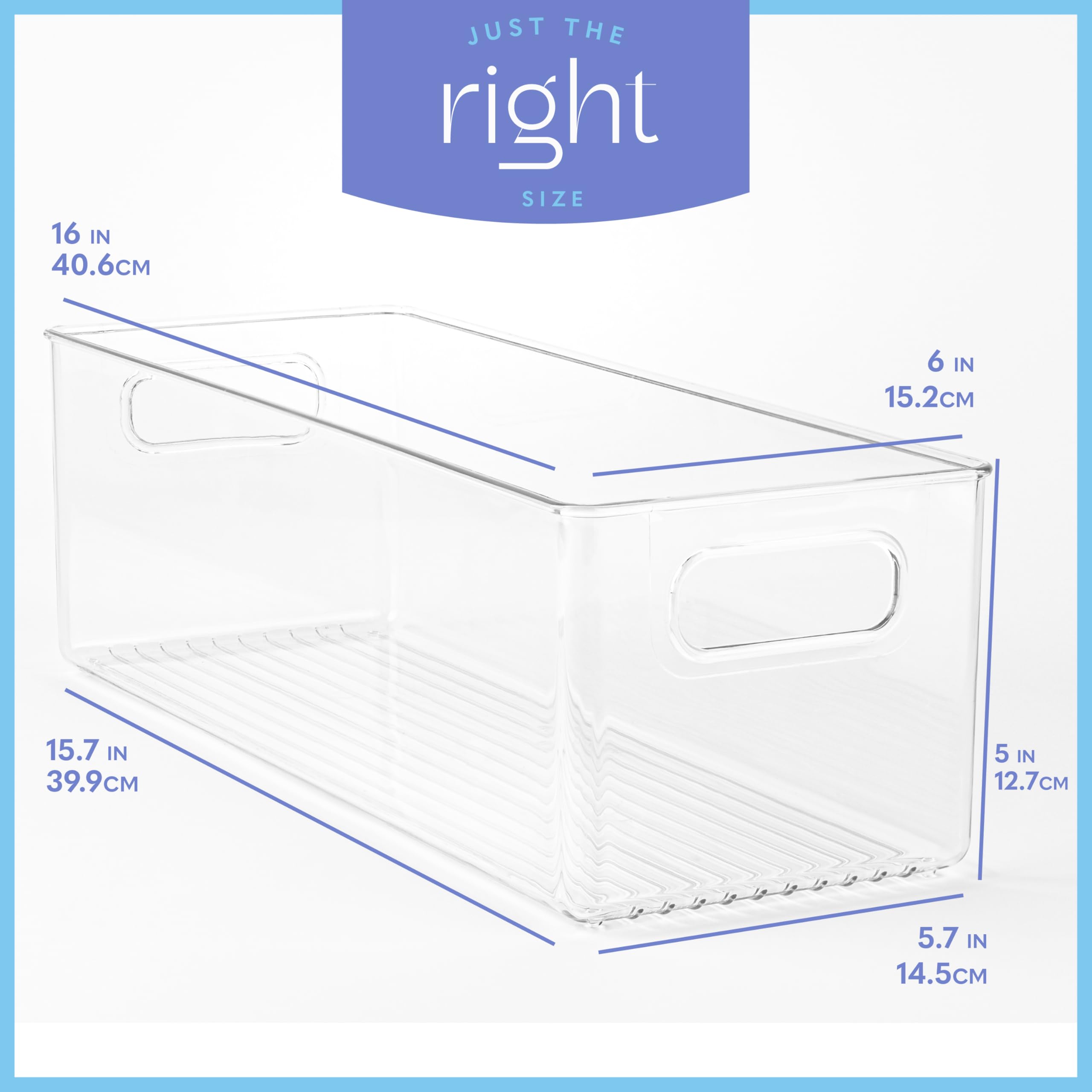 Primebox BPA-free plastic storage bin with open top for easy cleaning.