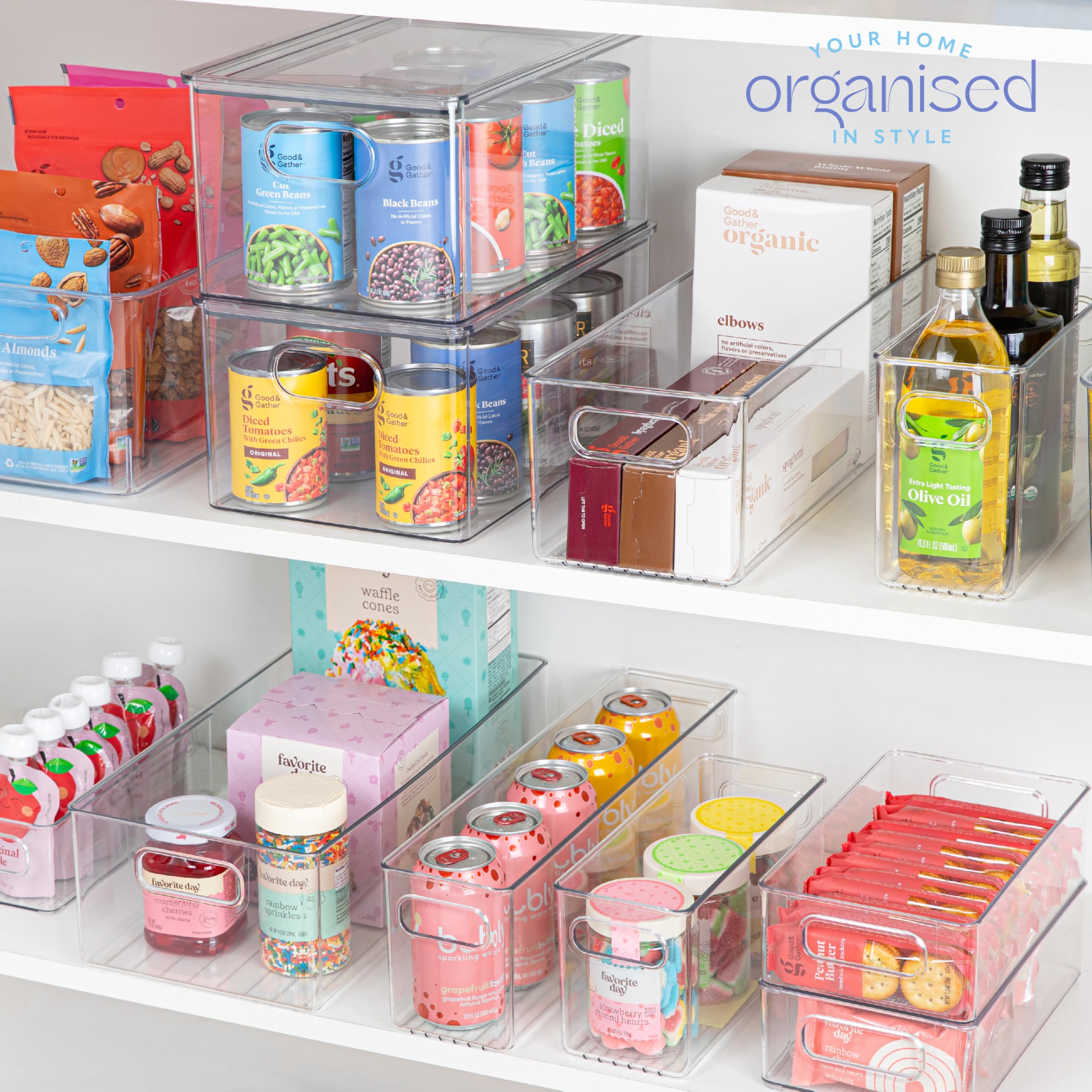 Primebox snacks and fruits storage bin helps contain items and reduce clutter.
