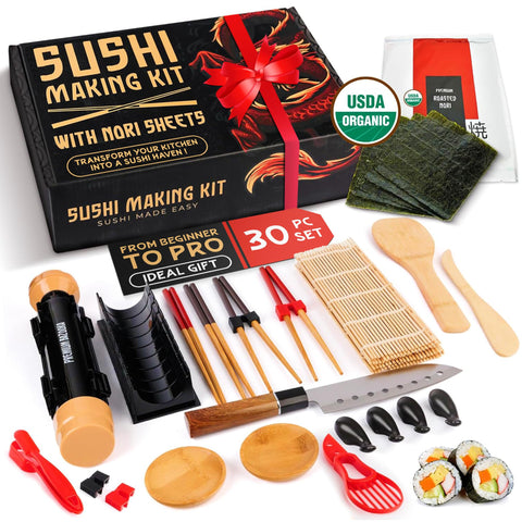 Primely Sushi Bazooka with Nori Sheets for quick, consistent home rolls