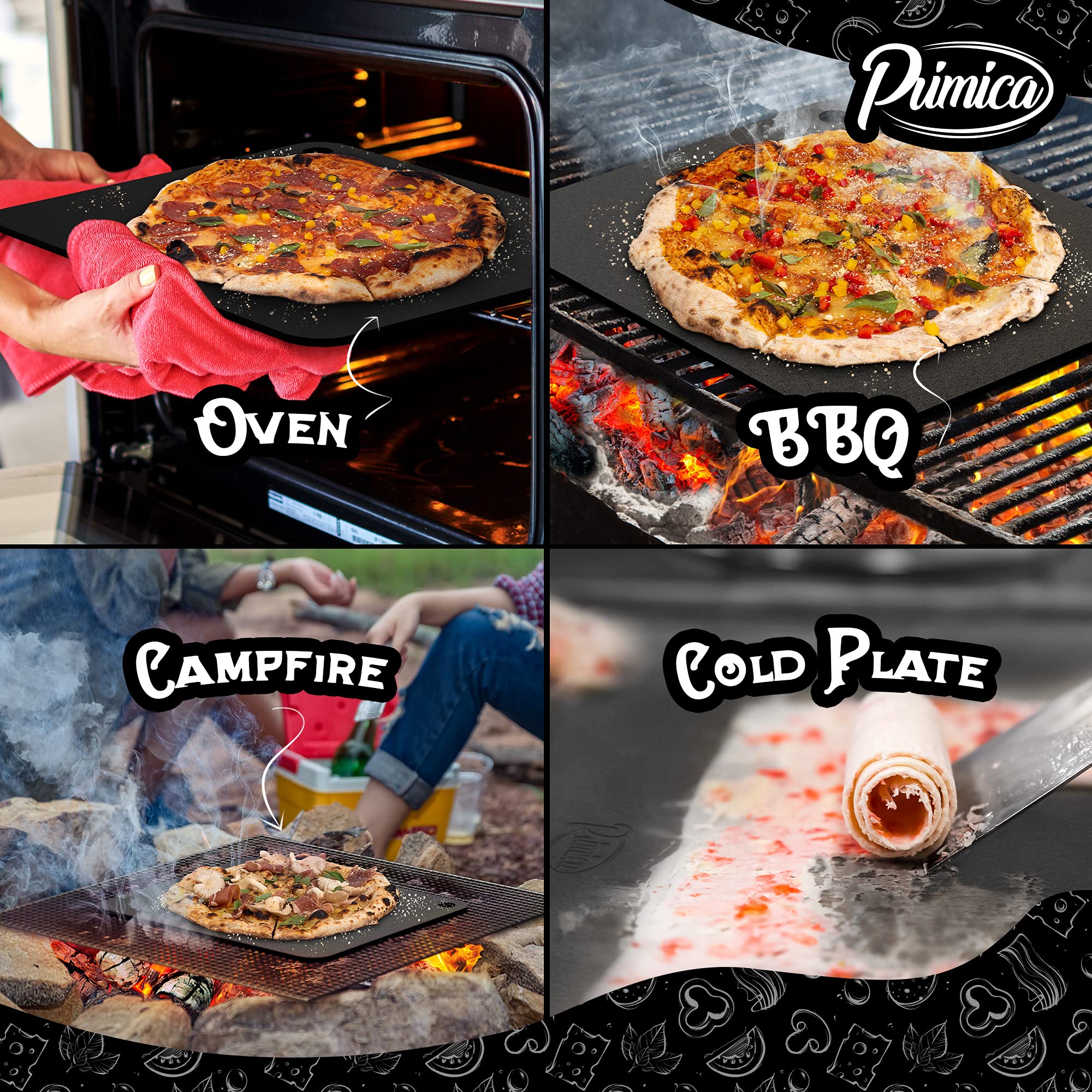 Primica Pizza Steel XL fast cooking reduces wait times.
