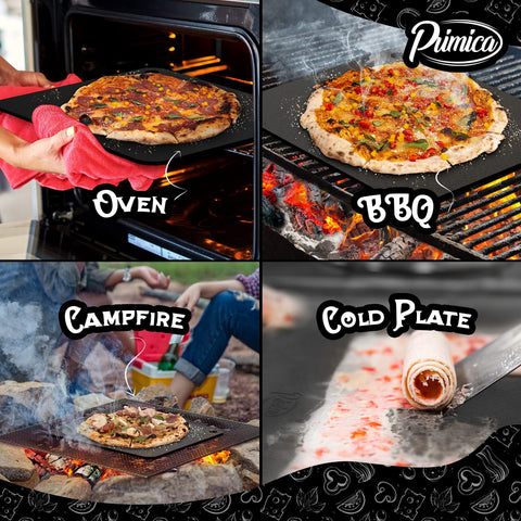 Primica Pizza Steel XL fast cooking reduces wait times.