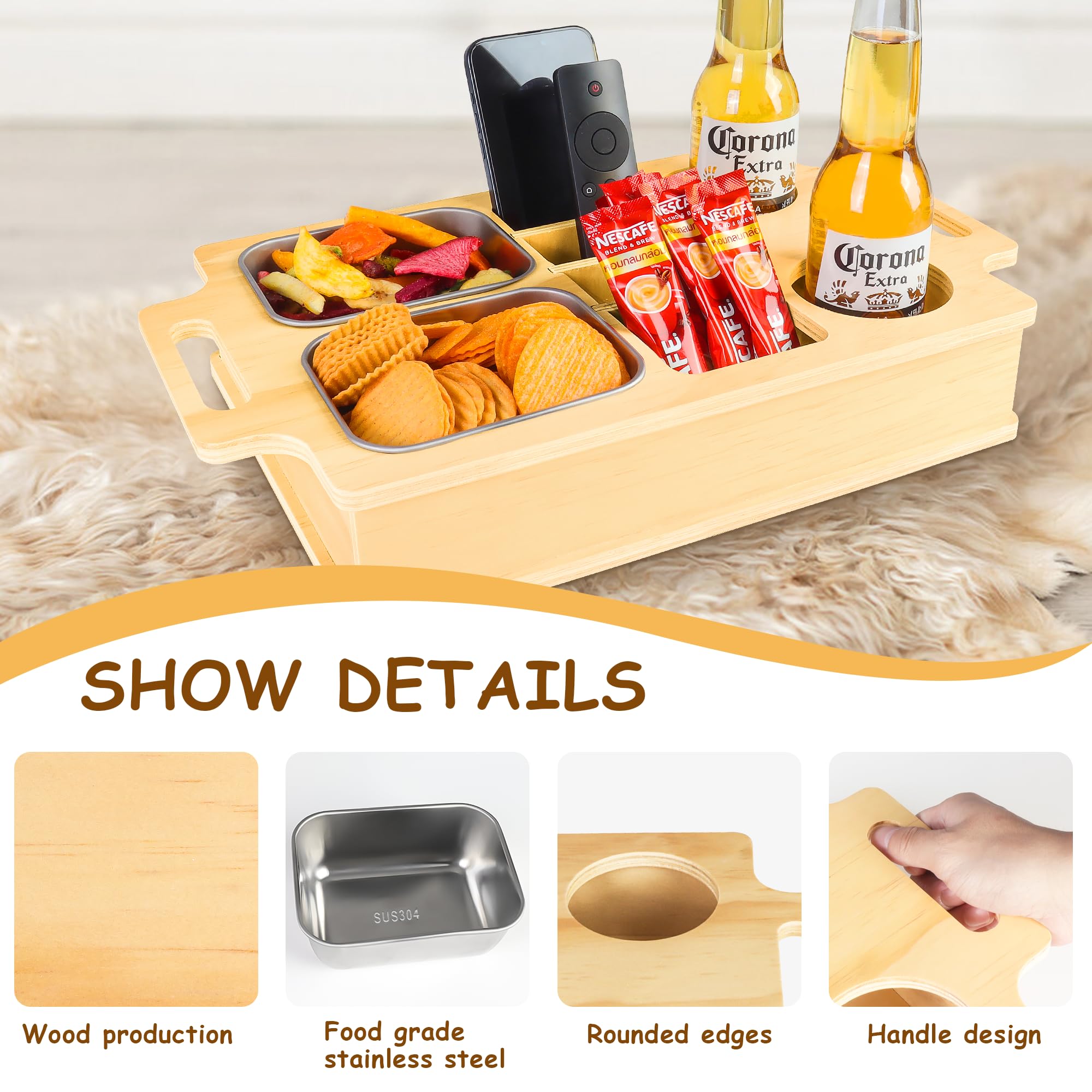 Primo Lines removable wood blocks allow flexible item placement.