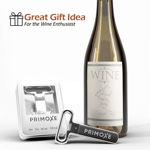 Primoxe cork extractor and bottle opener combo enables effortless bottle opening.