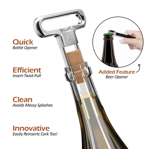 Primoxe stainless steel wine opener showcases durability and sleek finish.