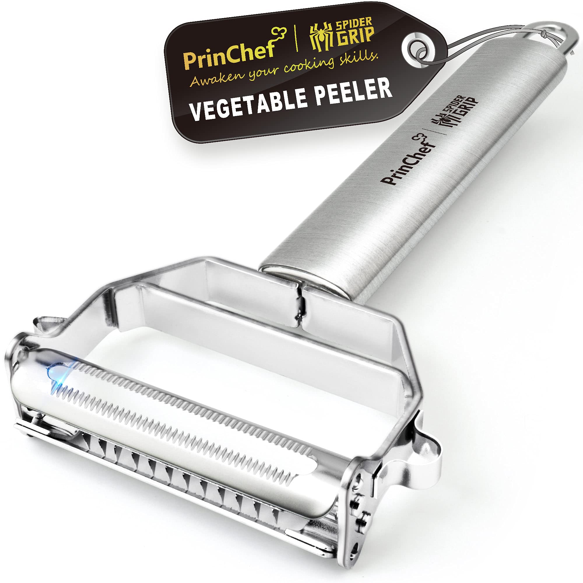 PrinChef 3-in-1 peeler with julienne slicer for versatile veggie prep.
