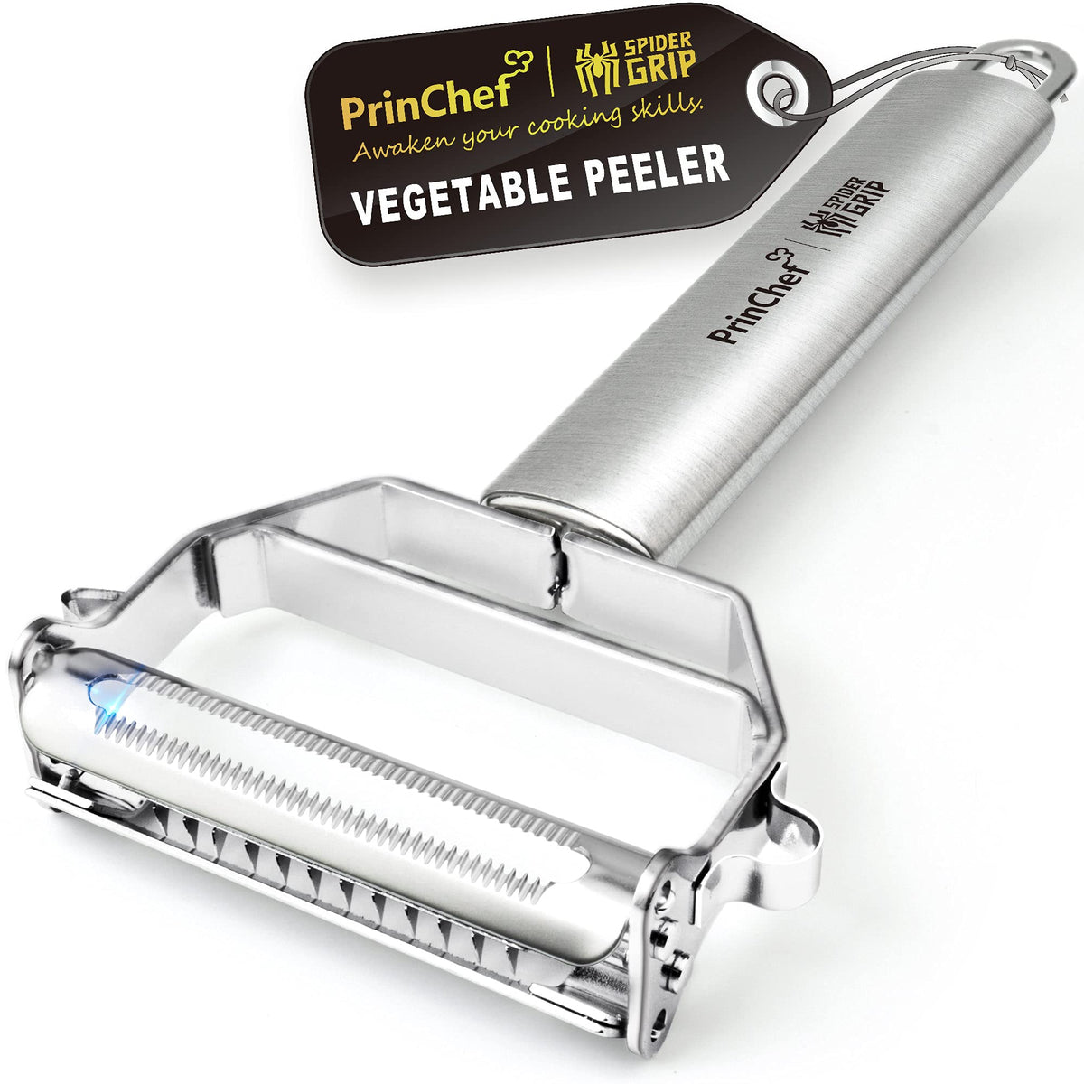 PrinChef 3-in-1 peeler with julienne slicer for versatile veggie prep.