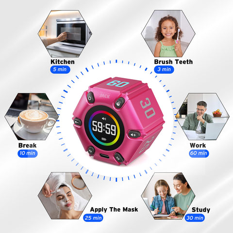 Custom countdown via M S controls on Printers Jack timer in hot pink for flexible tasks.