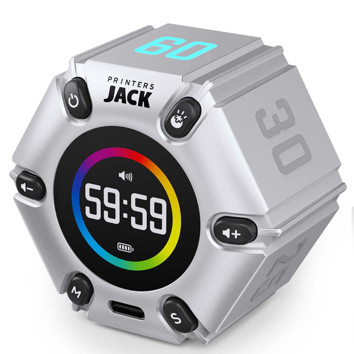 Printers Jack Jack Pomodoro Timer with magnetic base for secure placement on a fridge or whiteboard