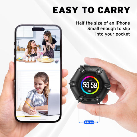 Printers Jack Pomodoro Timer USB-C rechargeable for desk use