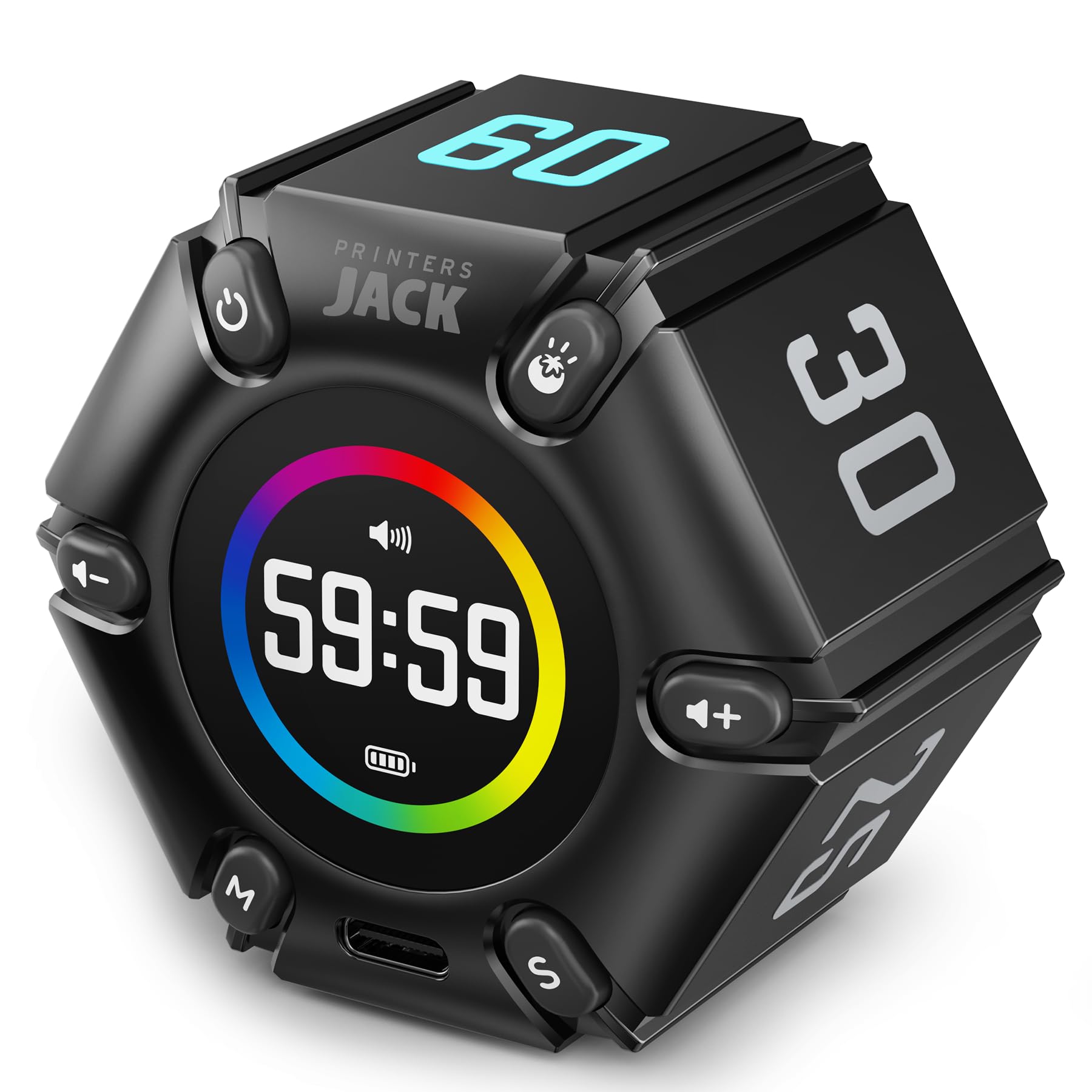 Printers Jack Pomodoro Timer with visual focus display for focused work