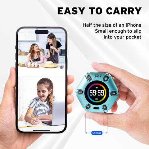 Printers Jack timer USB-C rechargeable power and charging.