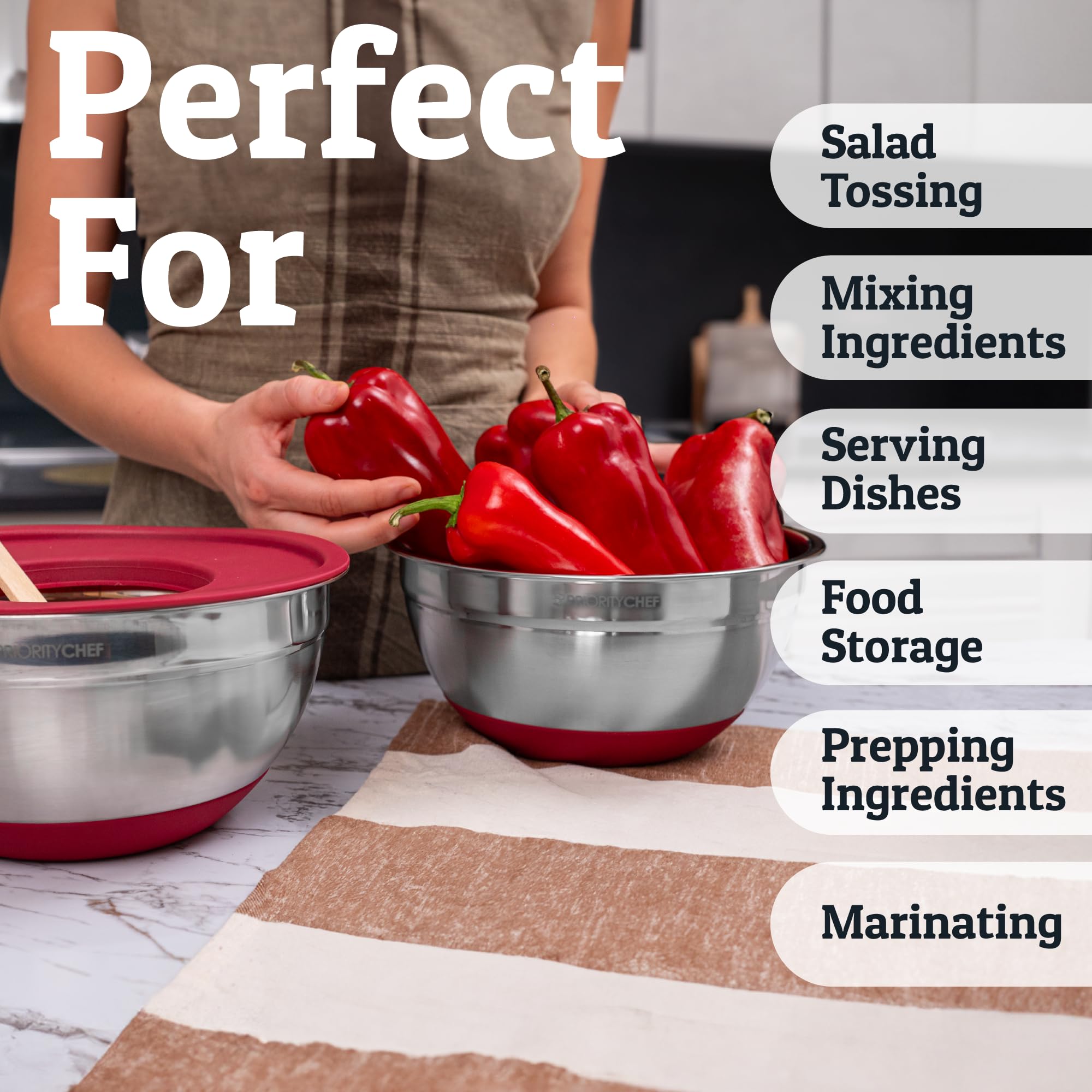 Priority Chef airtight lids keep ingredients fresh and ready for later.