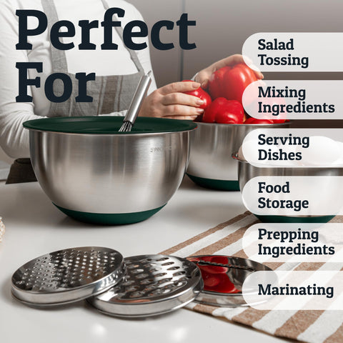 Priority Chef airtight lids used for prep and leftovers storage.