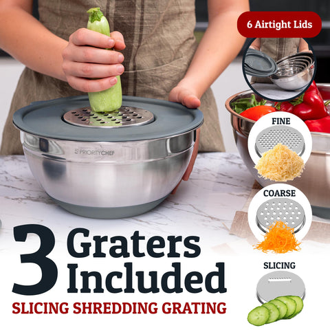 Priority Chef airtight lids help keep ingredients fresh and reduce spills.