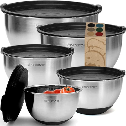 Priority Chef black kitchen bowls set with a professional look