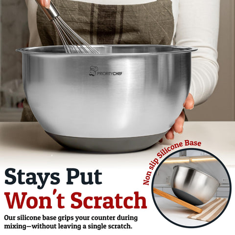 Priority Chef bowls are dishwasher-safe for quick cleanup