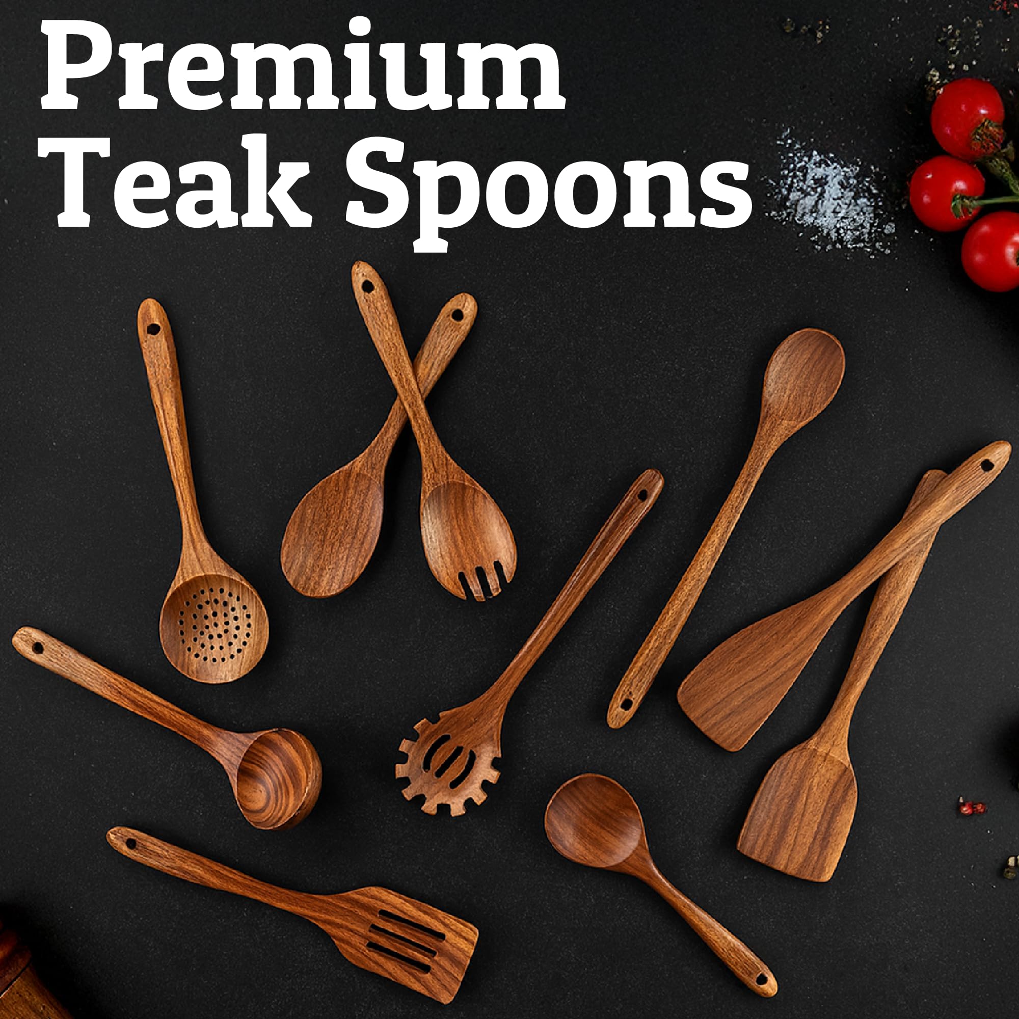 Hand-finished, satin-like teak surface keeps a premium kitchen look.