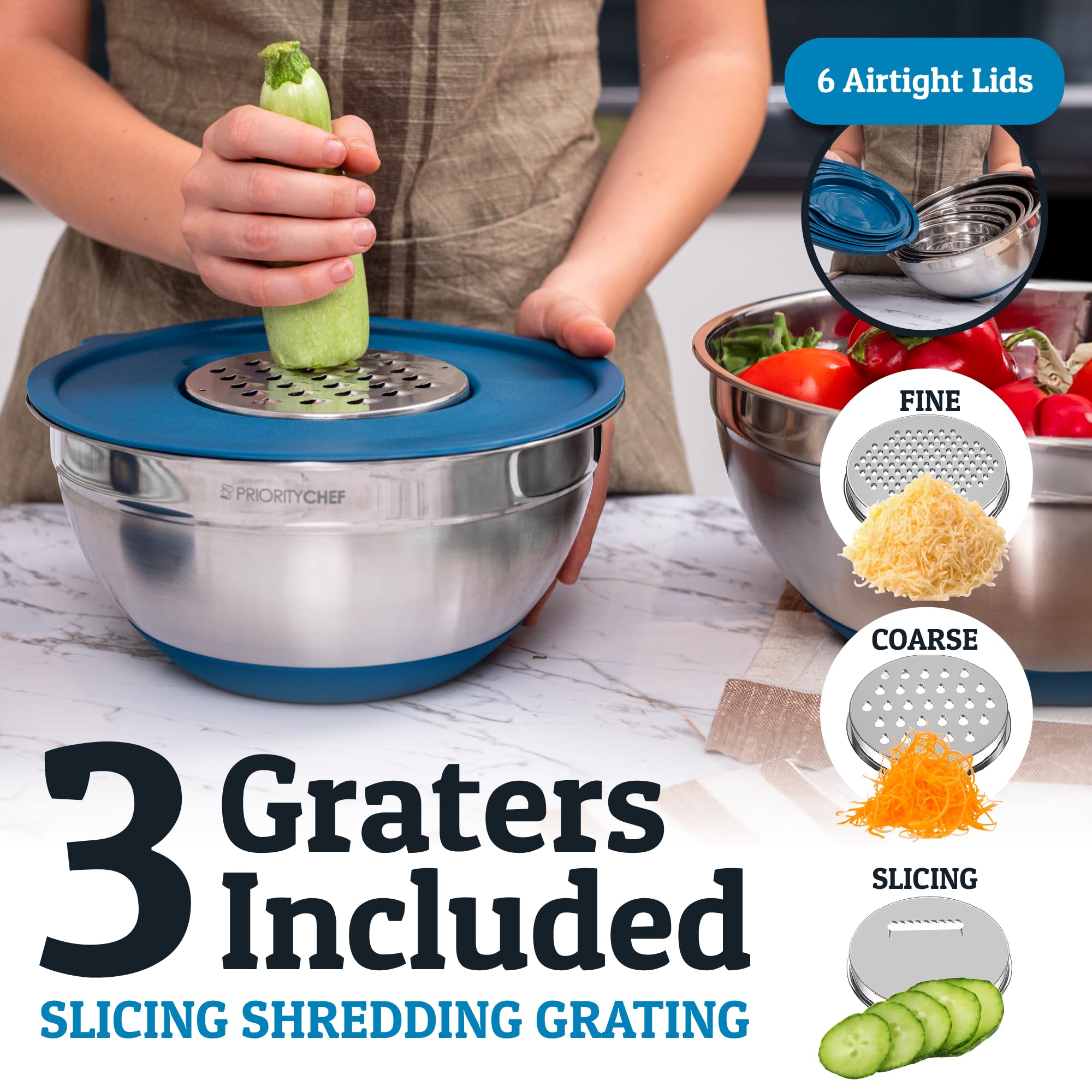 Priority Chef bowl interior reveals measurement marks for precise portioning.