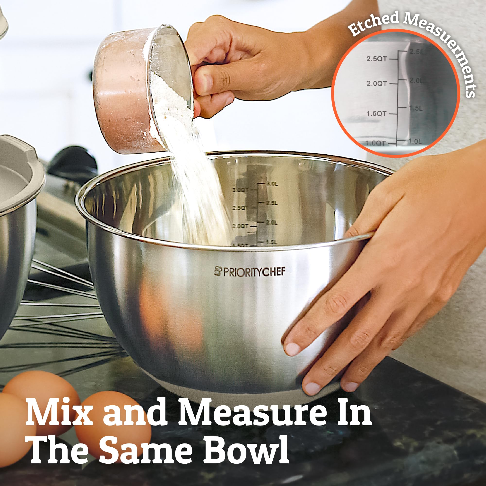 Priority Chef bowls are dishwasher safe for easy cleanup after cooking