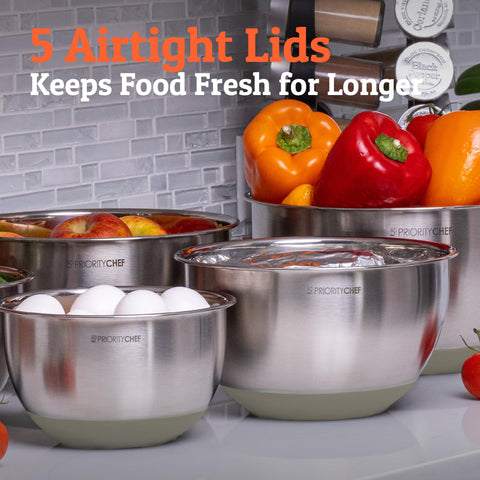 Priority Chef khaki color bowls add a neutral modern touch to kitchens