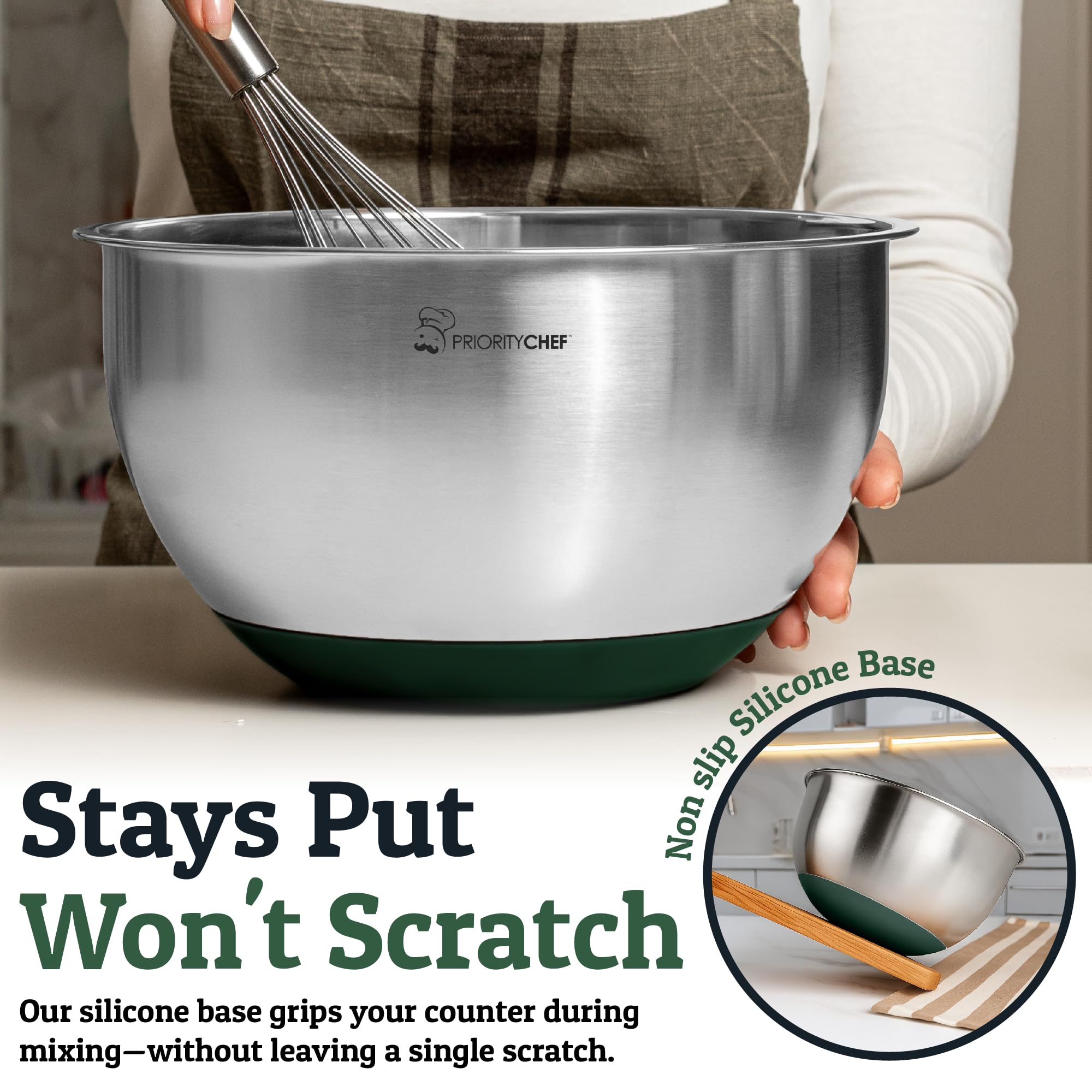 Priority Chef includes silicone utensils for safe scraping and stirring.