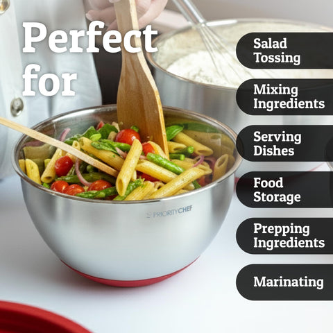 Red Priority Chef set combines style with space-saving kitchen organization.