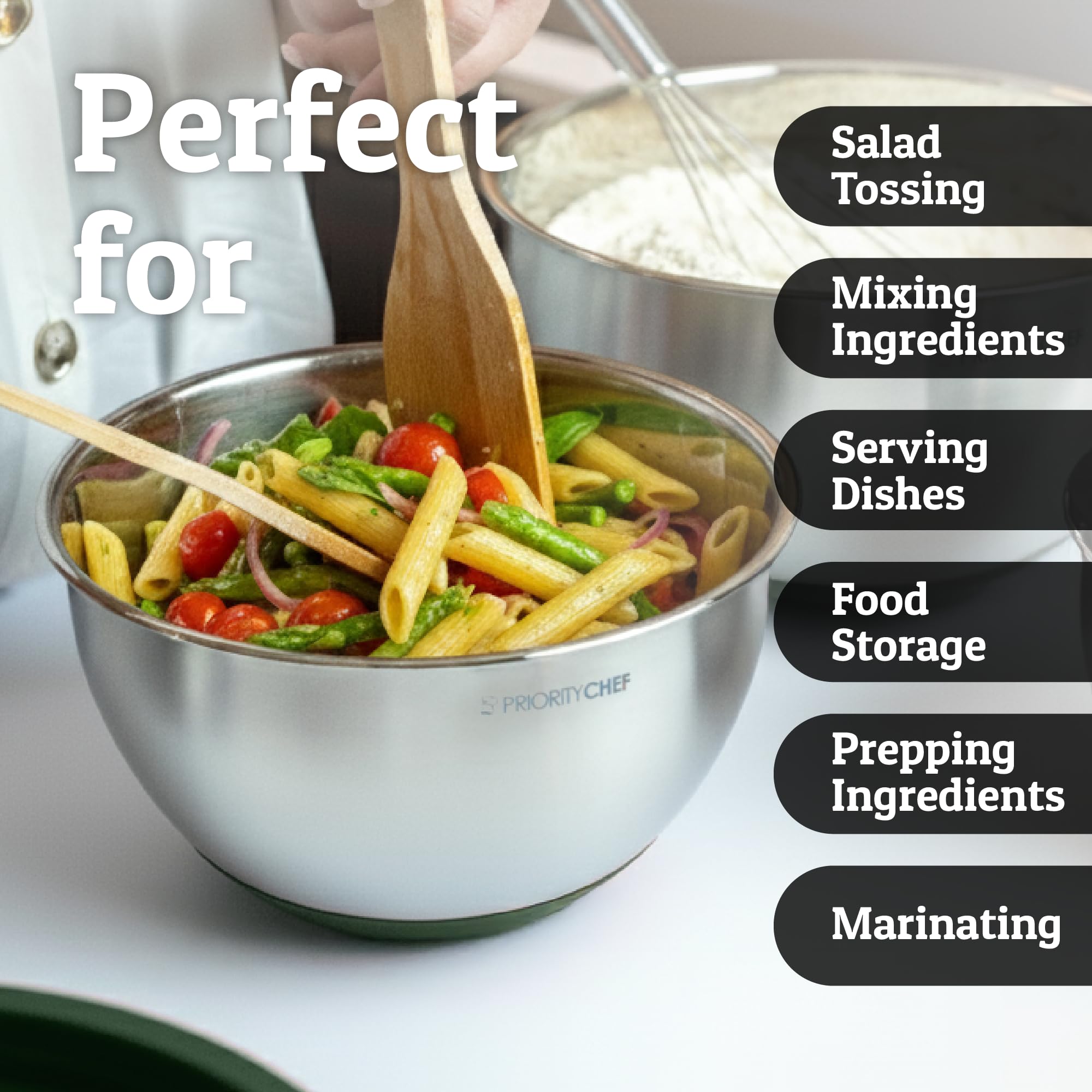 Priority Chef nesting design keeps storage neat and accessible.