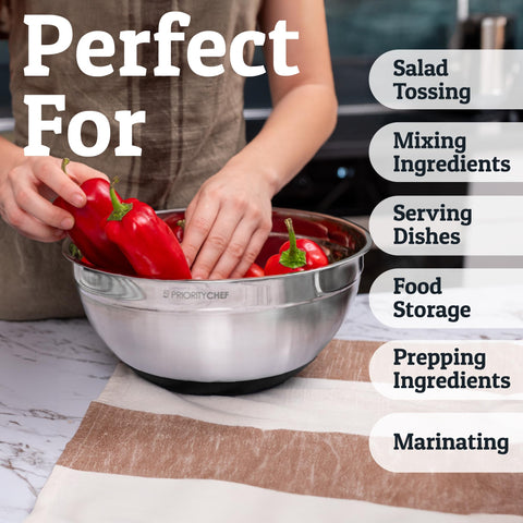 Three graters included with Priority Chef set for cheese and vegetable prep.