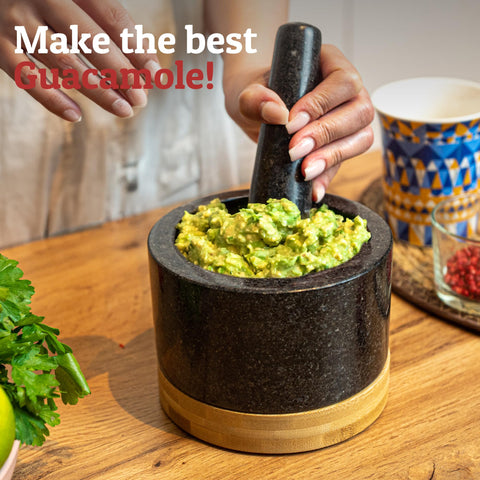 Priority Chef 2-cup capacity mortar for small to mid-size batches.