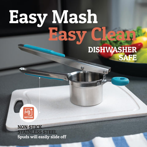PriorityChef anti-slip silicone grip aids comfortable mashing with steady control