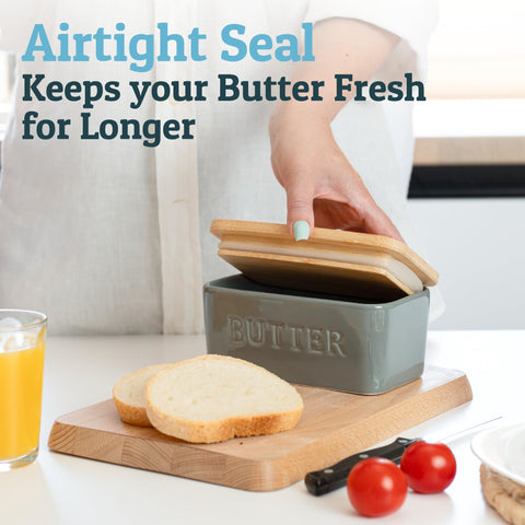 PriorityChef bamboo lid seals airtight to prevent cross-flavors on your countertop.