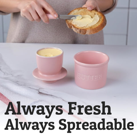 PriorityChef butter crock features airtight water seal to guard against dust and insects