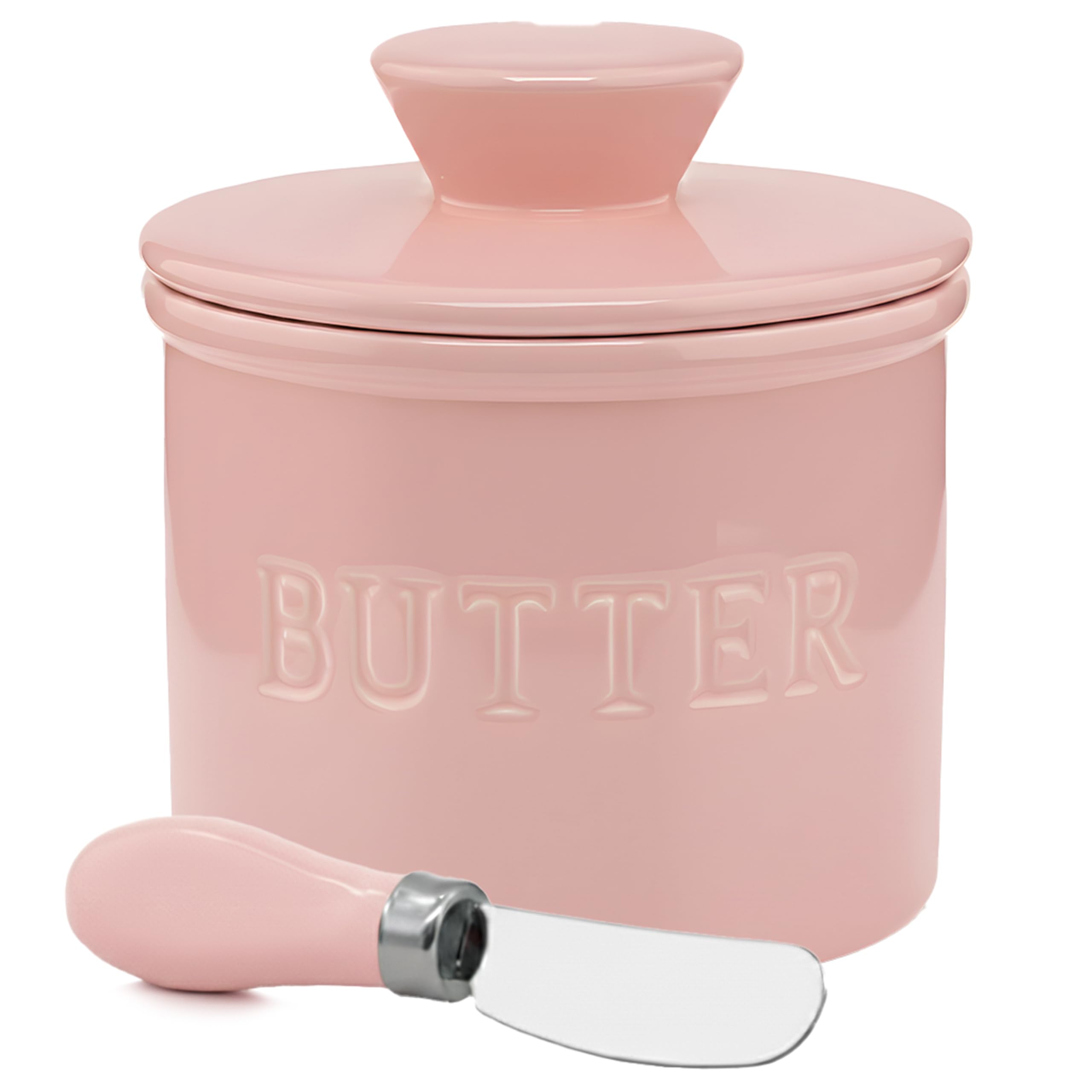 PriorityChef butter crock with lid and water line keeps butter fresh on the counter