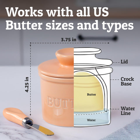Inside view showing water seal in PriorityChef butter crock