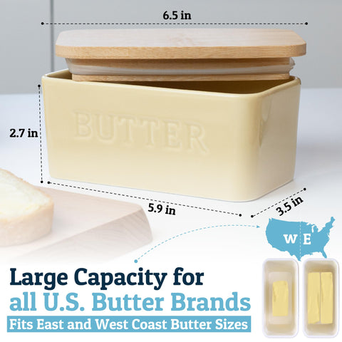 Priority Chef clean-elegant-design butter dish on the counter blends with decor.